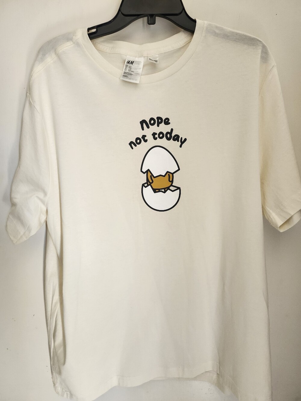 H&M Cream Tee with 'Nope Not Today' Egg Graphic